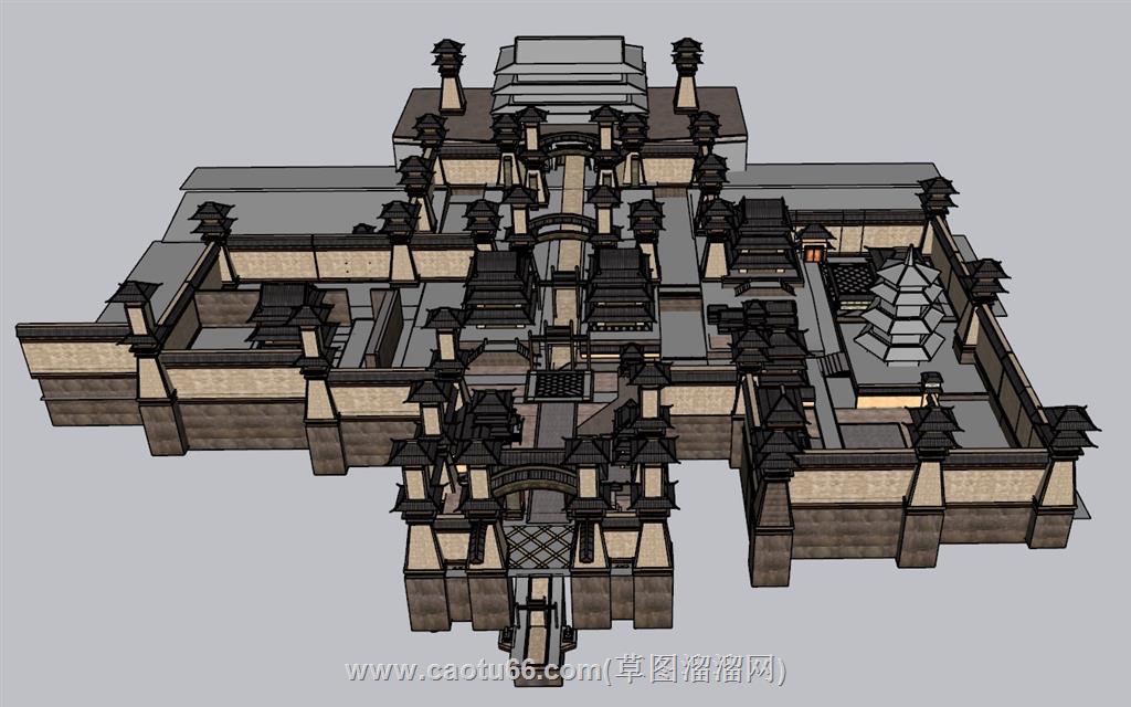 汉唐古城SU模型 1