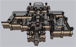 汉唐古城SU模型 免费sketchup模型下载
