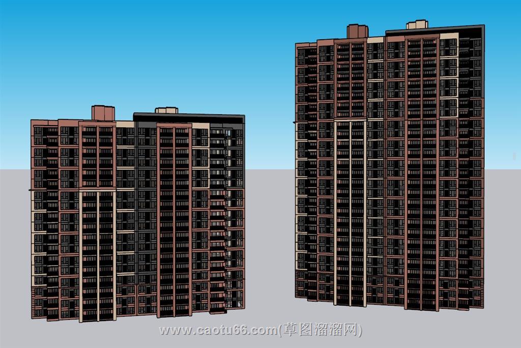 阳光100写字楼建筑SU模型 2