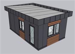 板房木屋建筑SU模型 免费sketchup模型下载