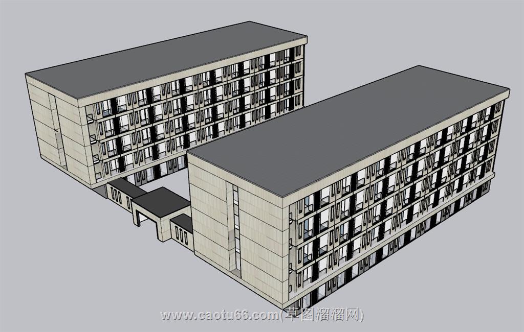 学校宿舍楼SU模型 1
