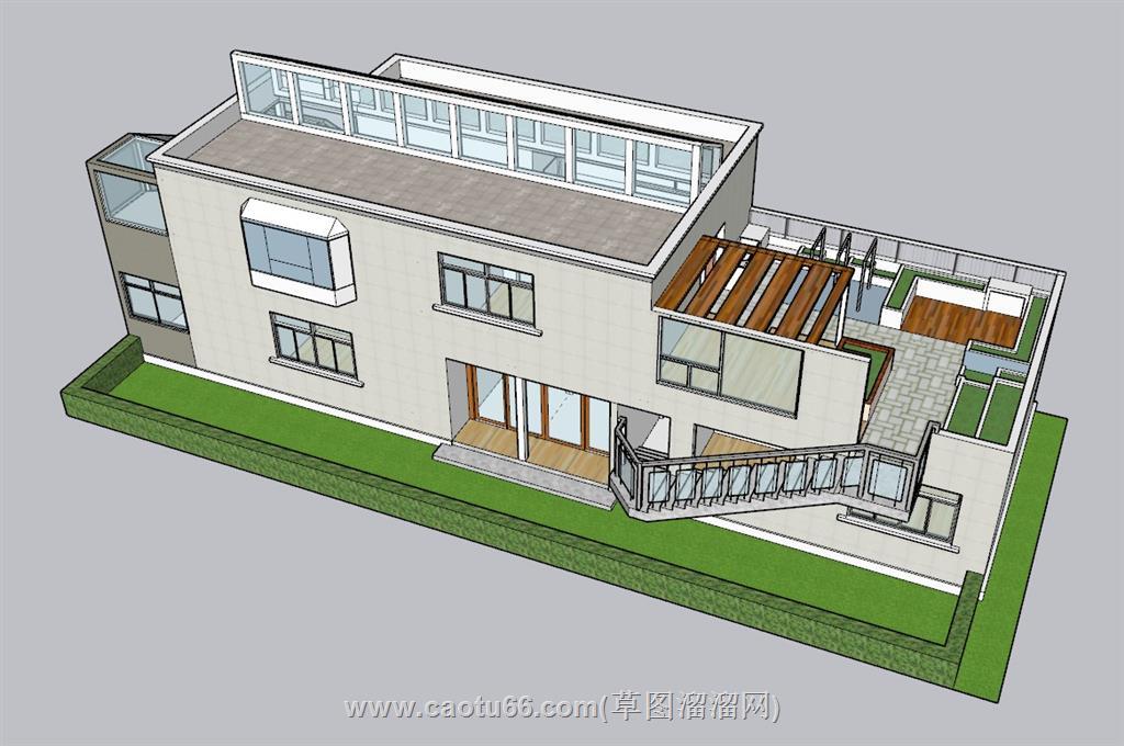 民宿房屋改造SU模型 1