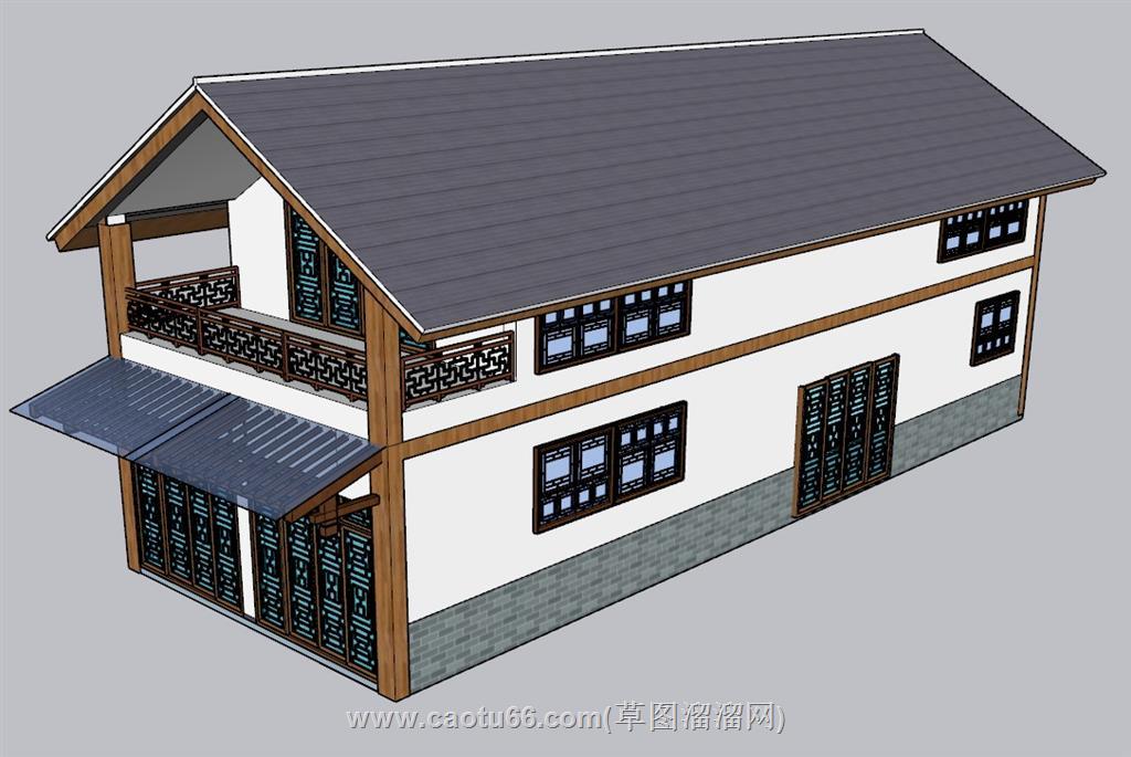 中式建筑SU模型 1