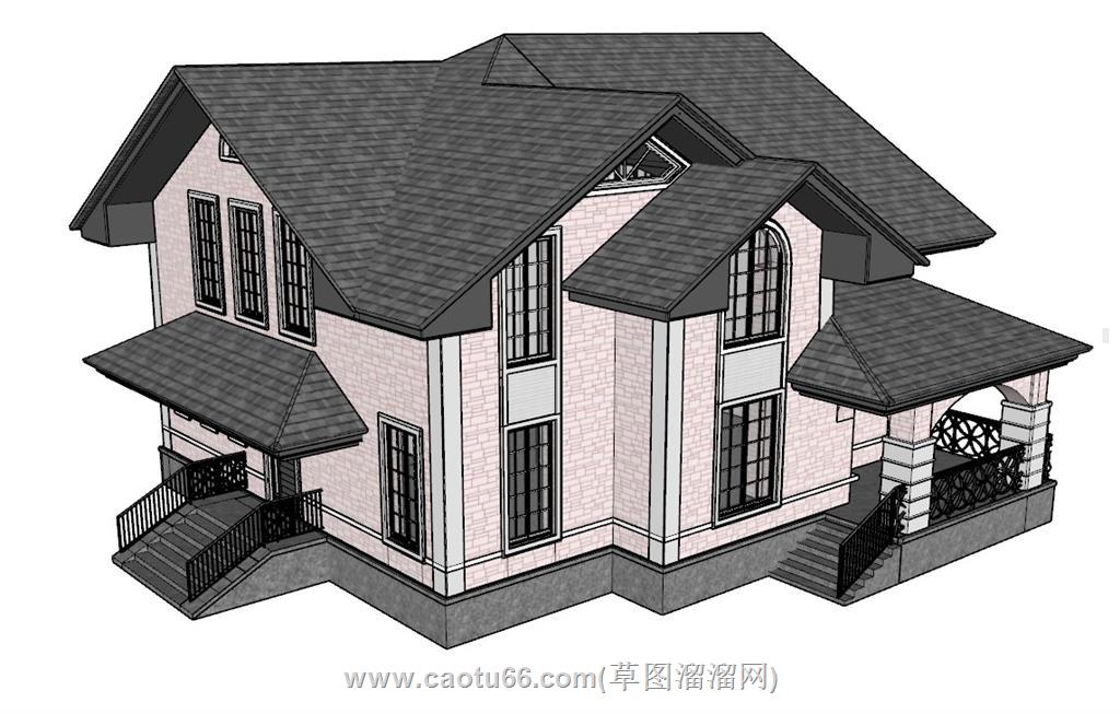 欧式独栋别墅SU模型 2