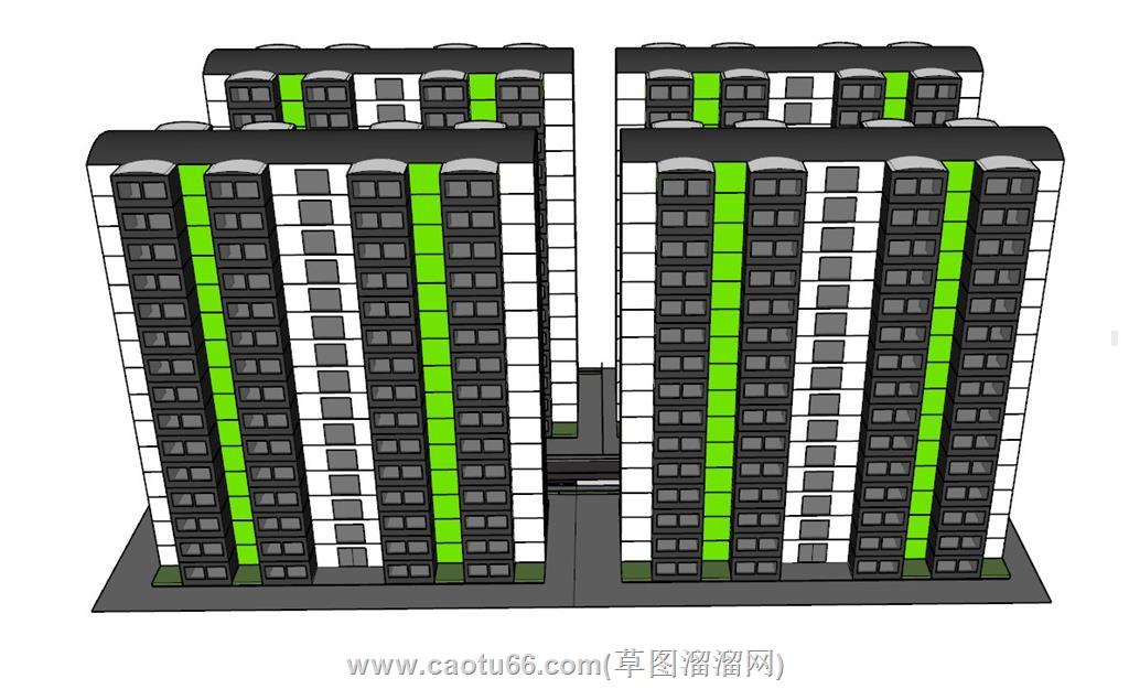 住宅楼单元楼SU模型 1