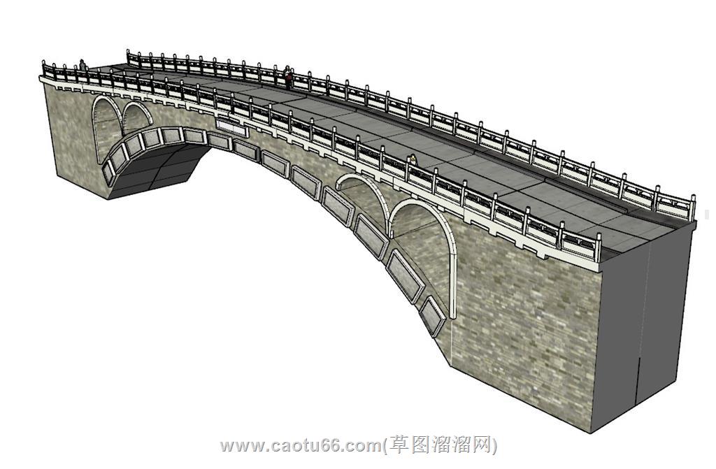 石桥桥梁SU模型 1