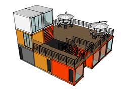 集装箱建筑SU模型 免费sketchup模型下载