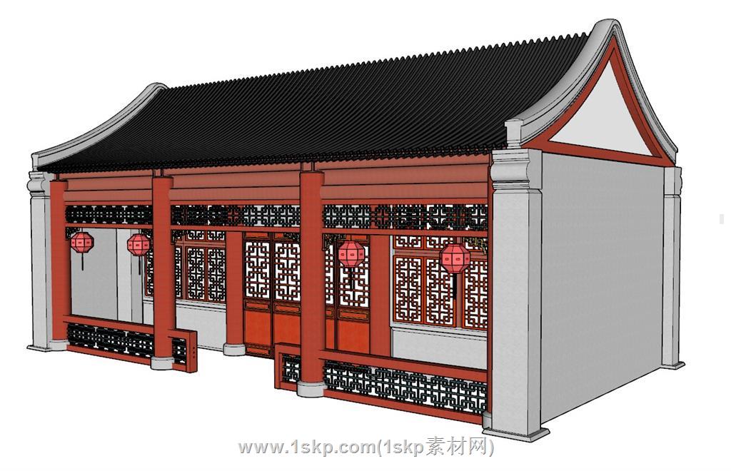 中式建筑SU模型 2