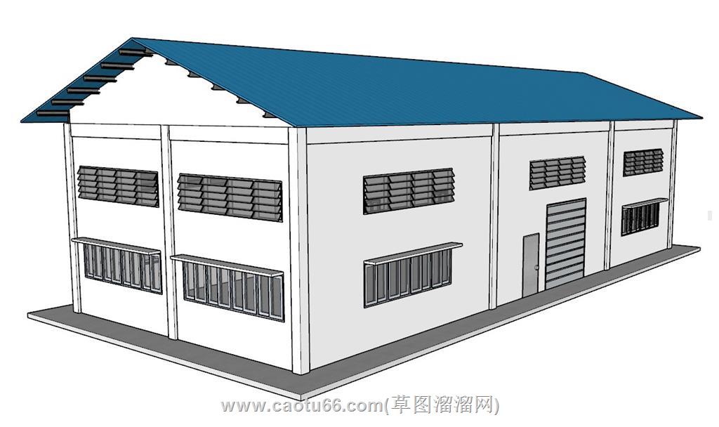 企业仓库建筑SU模型 1