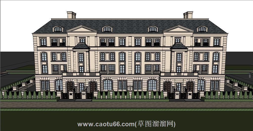 别墅洋房建筑SU模型 1