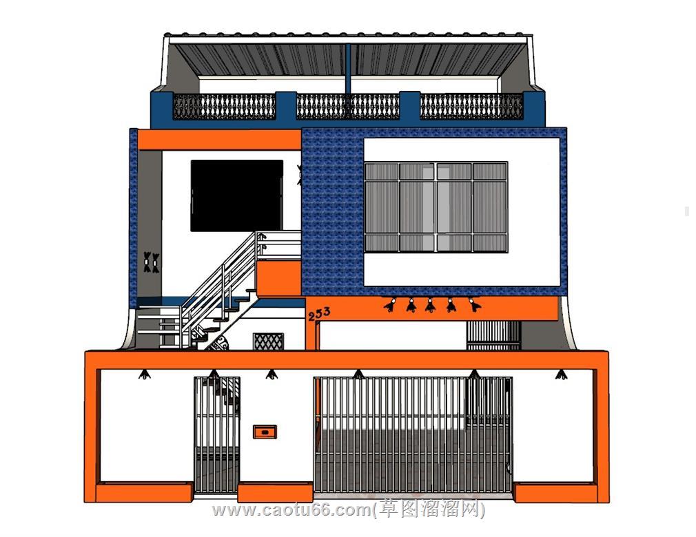 自建房住宅SU模型 1