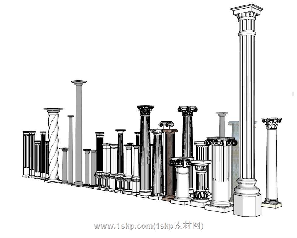 罗马柱石柱集合SU模型 2