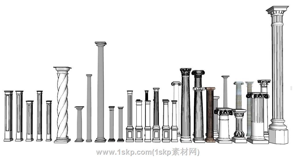罗马柱石柱集合SU模型 1