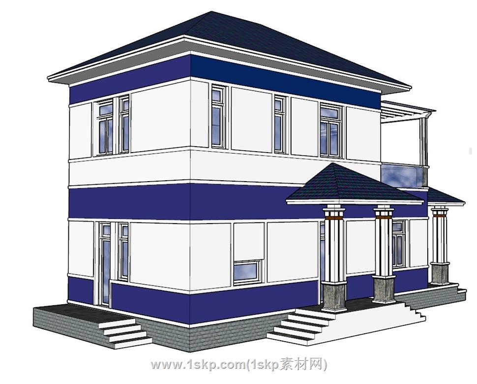 日式独栋别墅SU模型 3