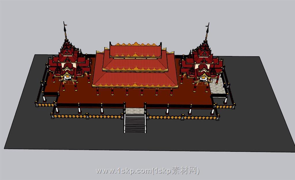 泰式寺庙建筑SU模型 2