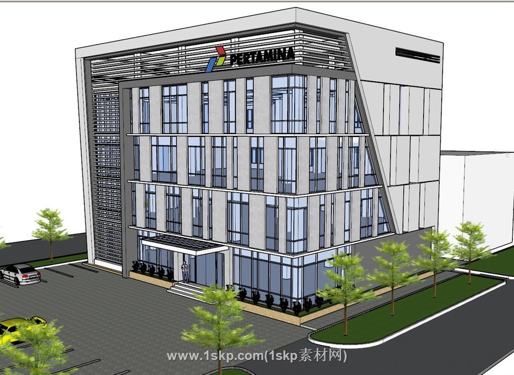 公司办公楼建筑SU模型 2