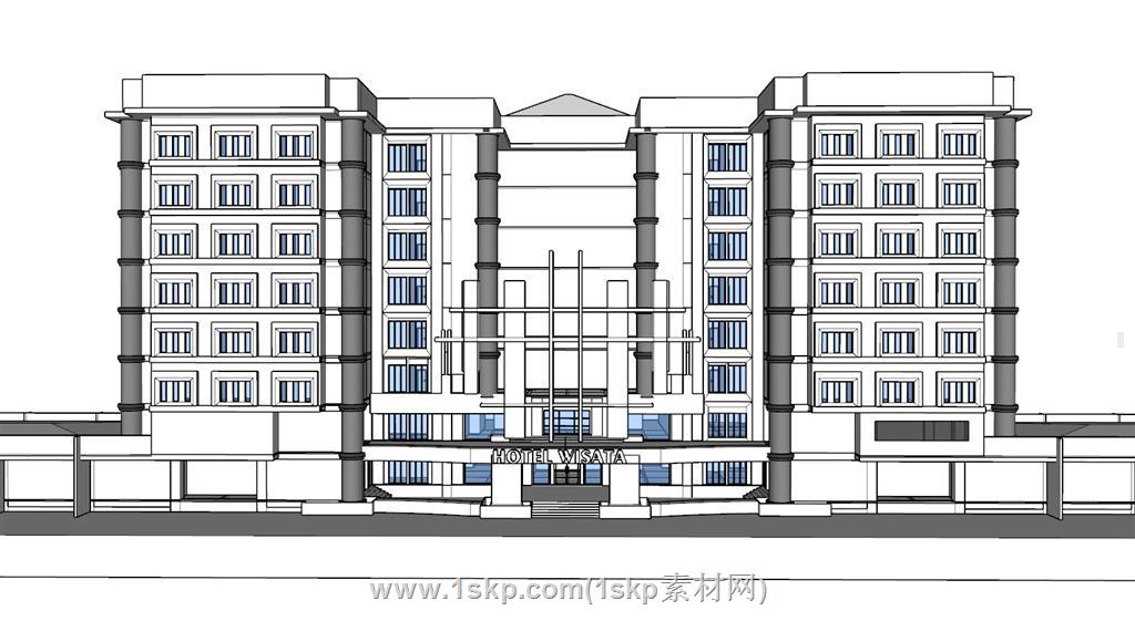 酒店建筑SU模型 1