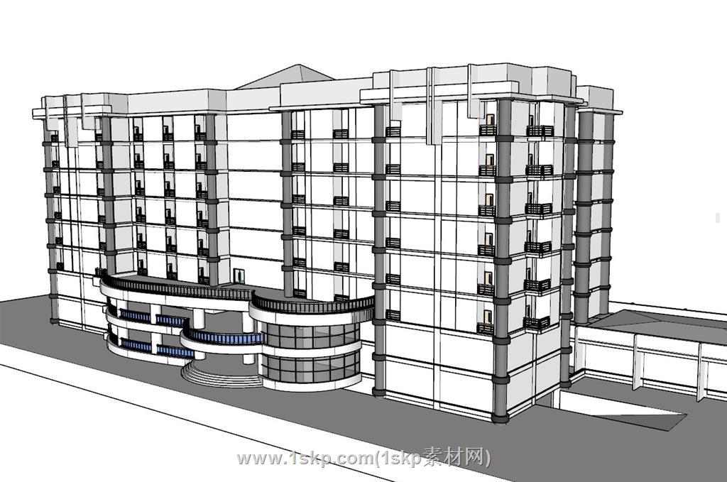 酒店建筑SU模型 3