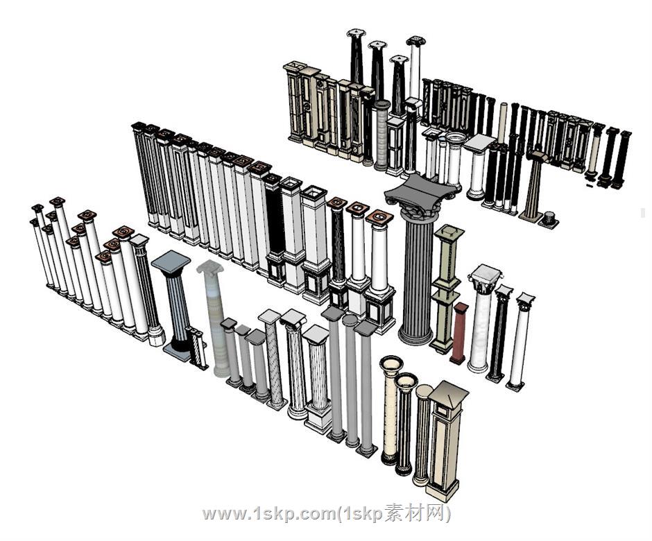 罗马柱石柱SU模型 2