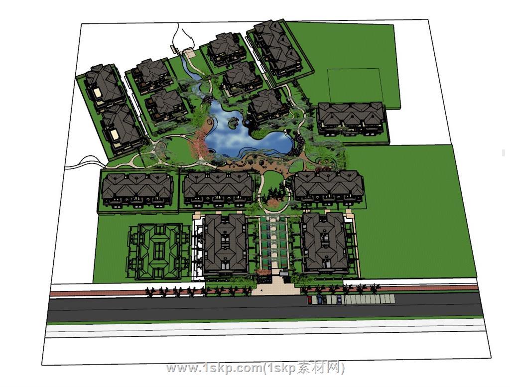 别墅小区SU模型 1