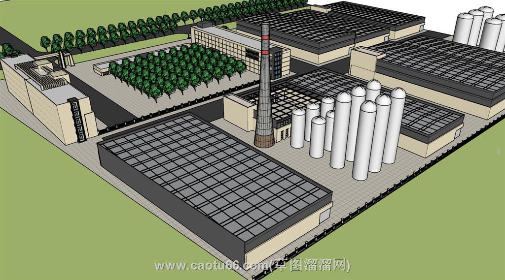 厂区厂房SU模型 2