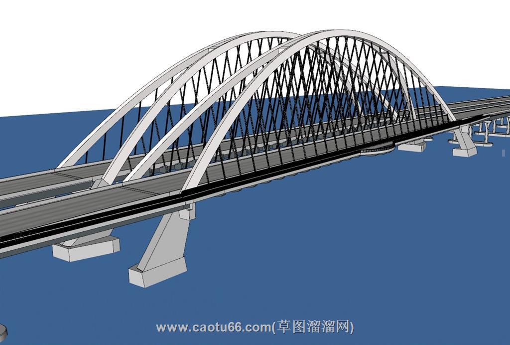 桥梁大桥SU模型 2