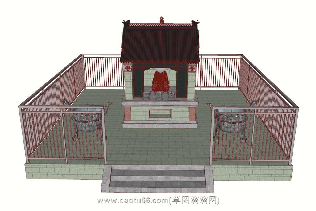 土地庙建筑SU模型 2