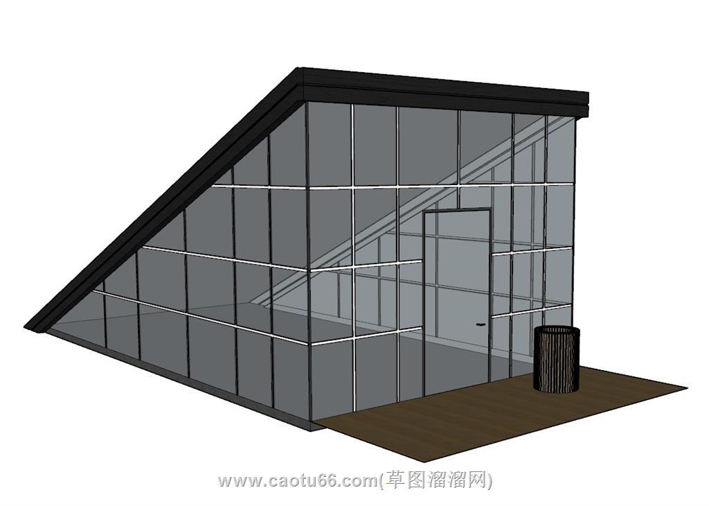 三角玻璃房阳光房SU模型 2