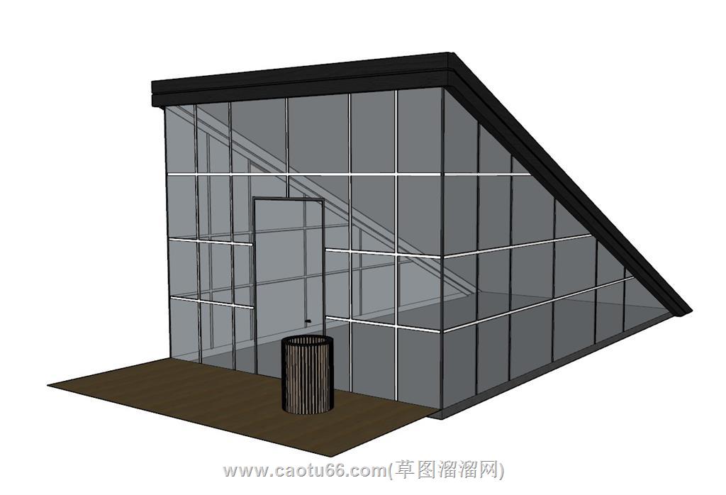 三角玻璃房阳光房SU模型 1