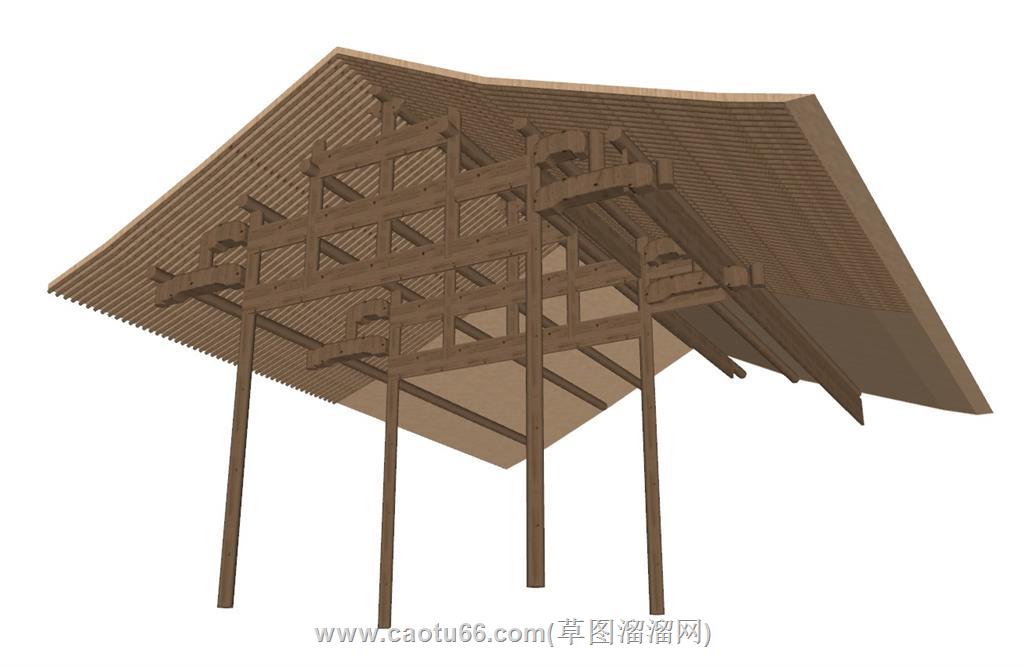 房梁屋檐SU模型 1