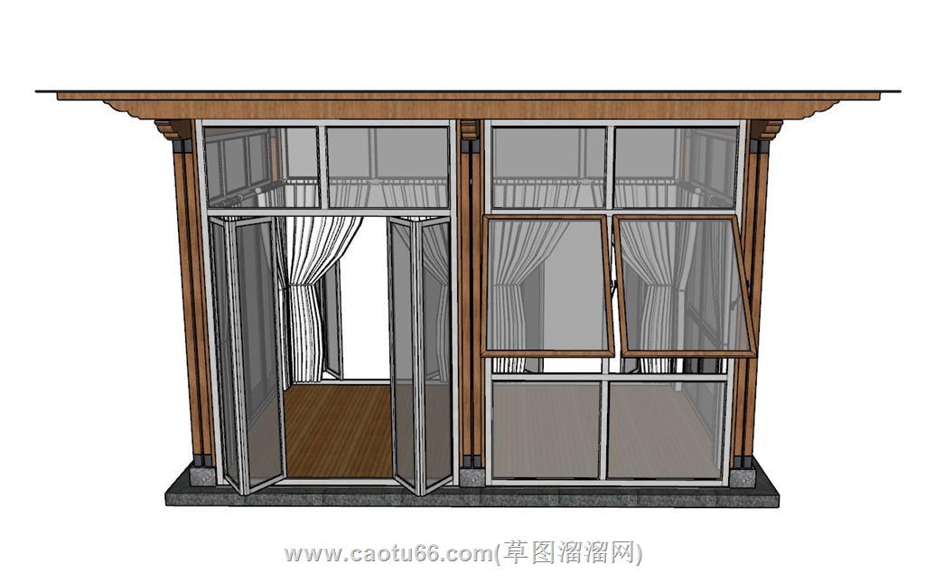 阳光房玻璃房SU模型 3