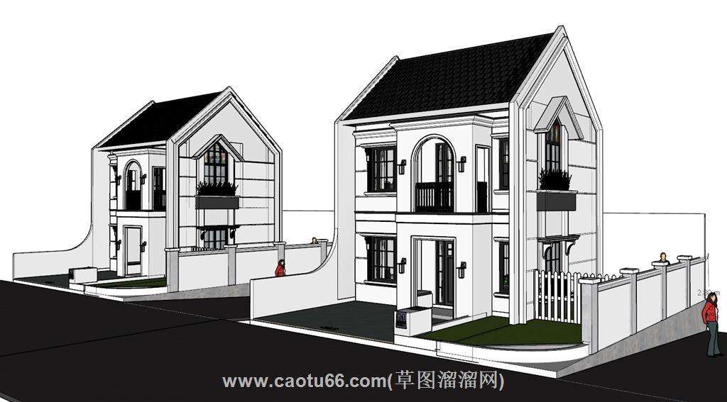 法式两层别墅SU模型