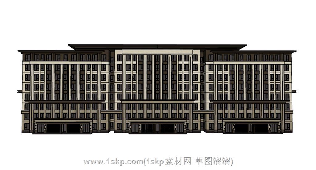 新中式建筑住宅楼SU模型 2