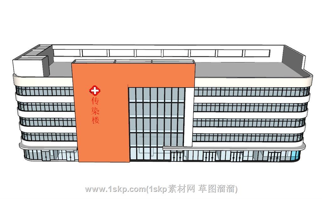 医院传染楼建筑SU模型 2