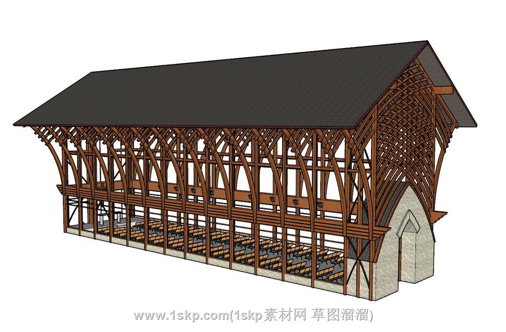 教堂建筑SU模型 2