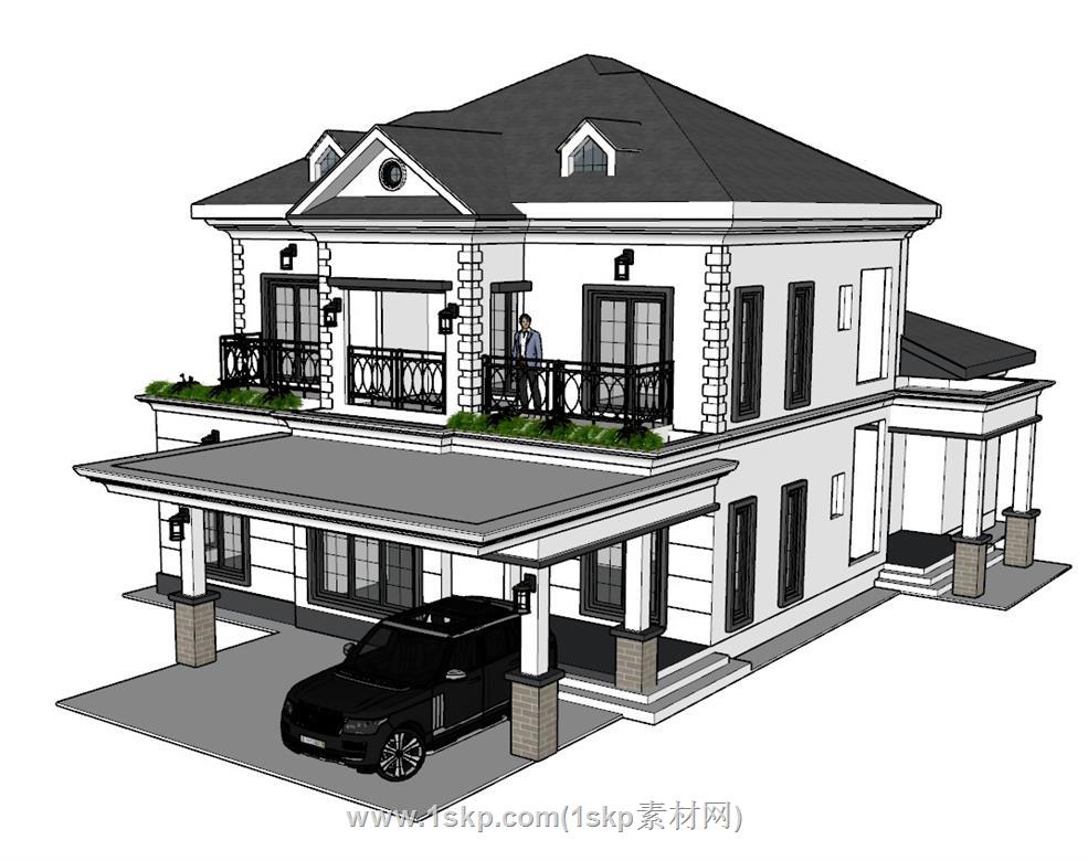 欧式别墅住宅SU模型 2