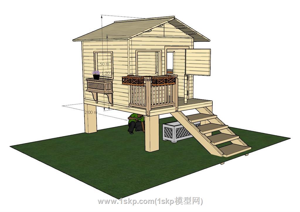 木屋SU模型 1