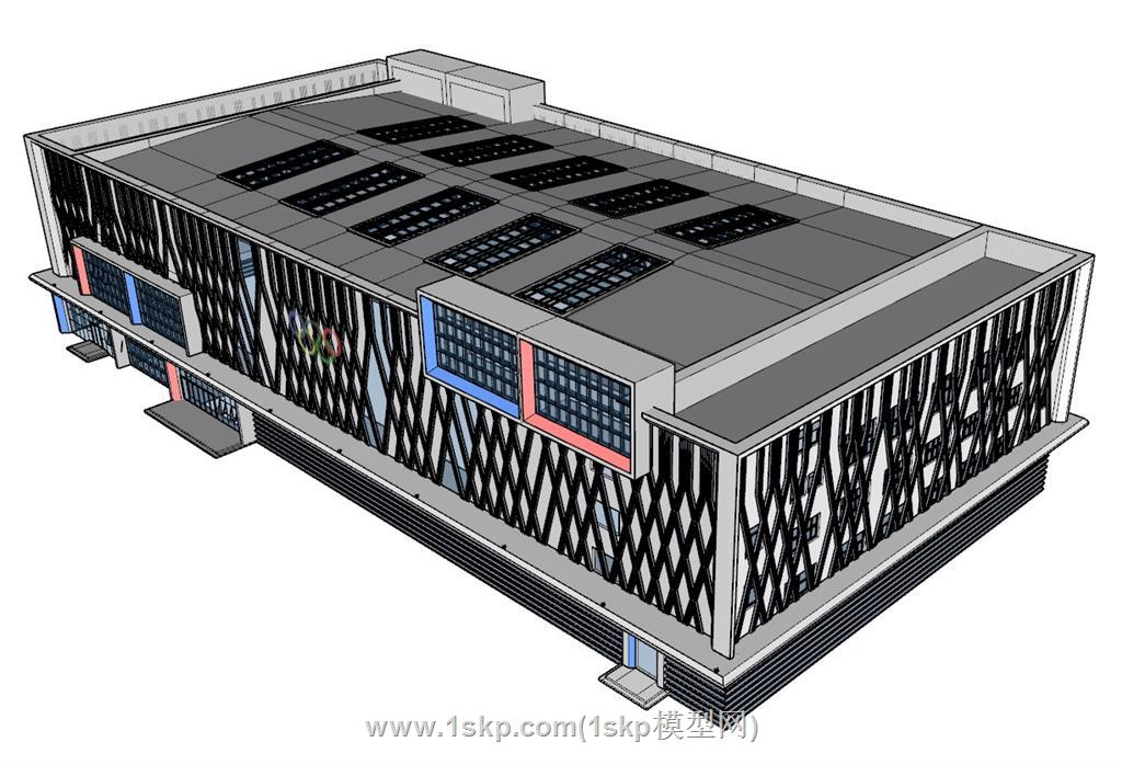 体育馆文体建筑SU模型 1