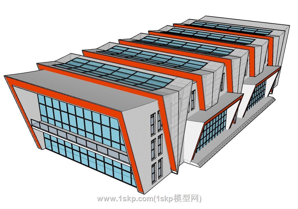 文体建筑展览馆体育馆SU模型 1