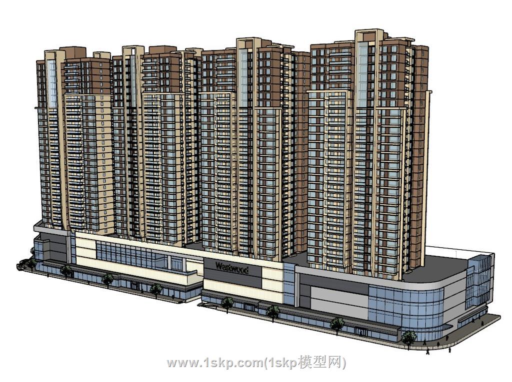 商业综合体建筑SU模型