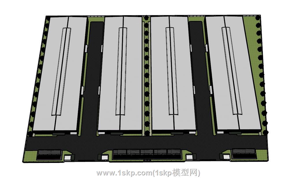 厂区厂房SU模型 1