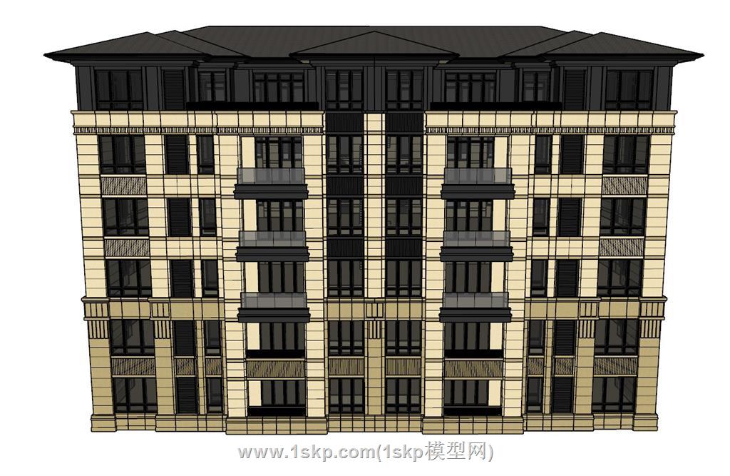 新古典住宅建筑SU模型 1