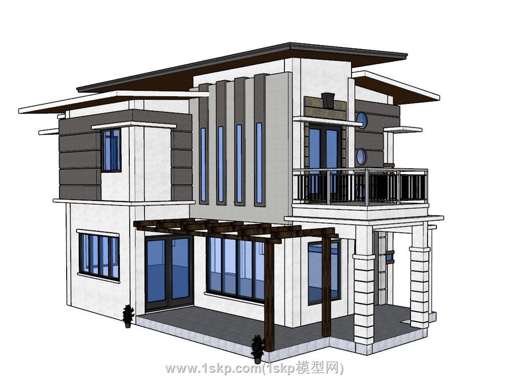 自建房住宅建筑SU模型 1