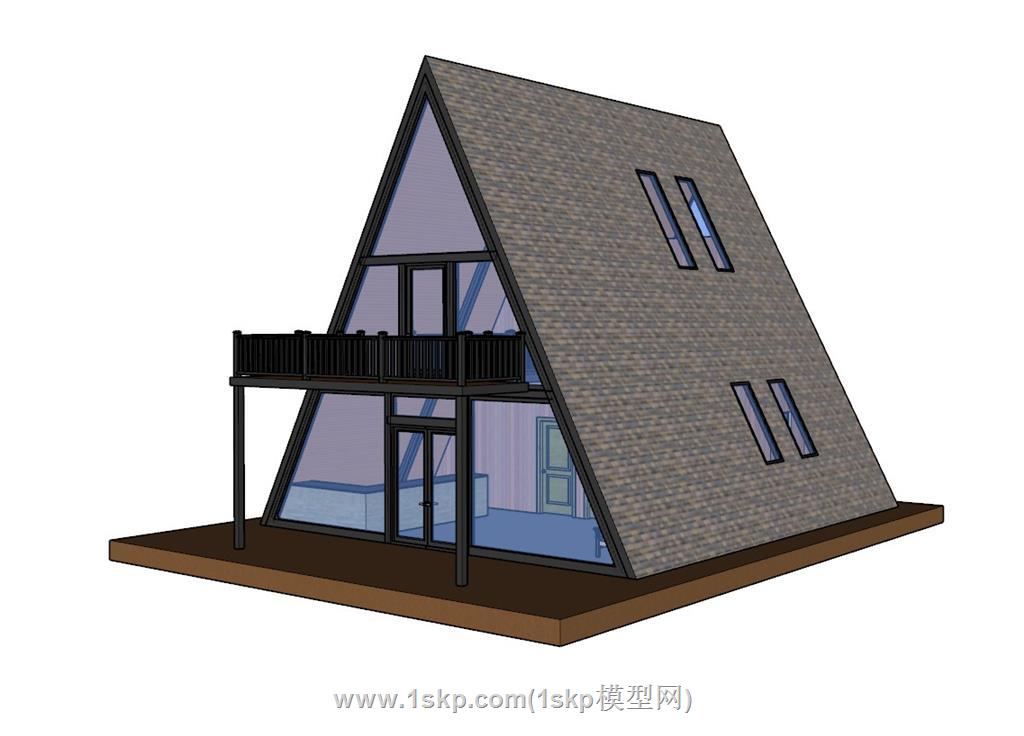 三角屋休闲住宅SU模型 2