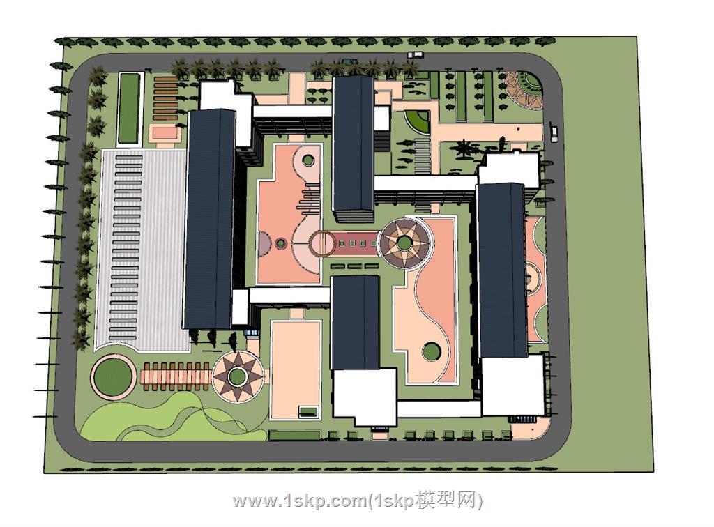 学校宿舍建筑SU模型 1