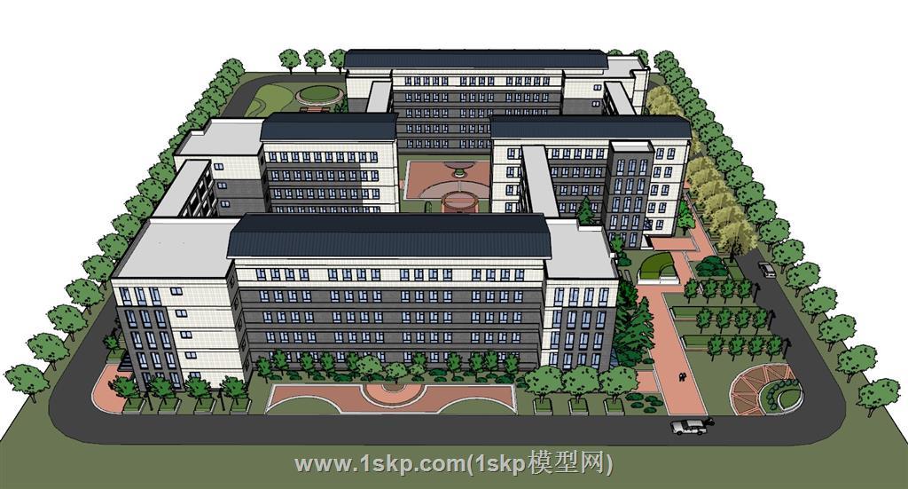 学校宿舍建筑SU模型 2