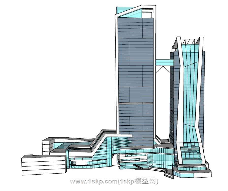 高层办公建筑SU模型 1