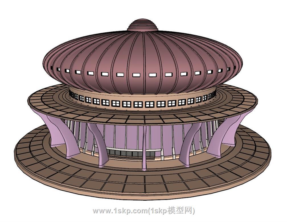 体育馆建筑SU模型 1