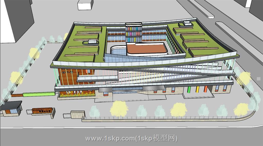 幼儿园学校建筑SU模型 1