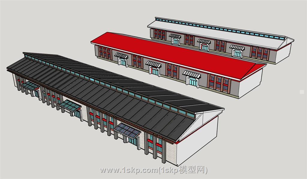 厂房建筑SU模型 1